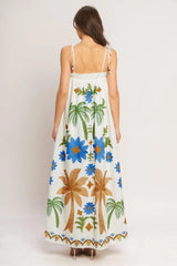 TROPIC ARTE FLOW WOVEN MAXI DRESS - Flying Tomato - Flyclothing LLC