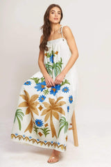 TROPIC ARTE FLOW WOVEN MAXI DRESS - Flying Tomato - Flyclothing LLC
