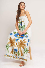 TROPIC ARTE FLOW WOVEN MAXI DRESS - Flying Tomato - Flyclothing LLC