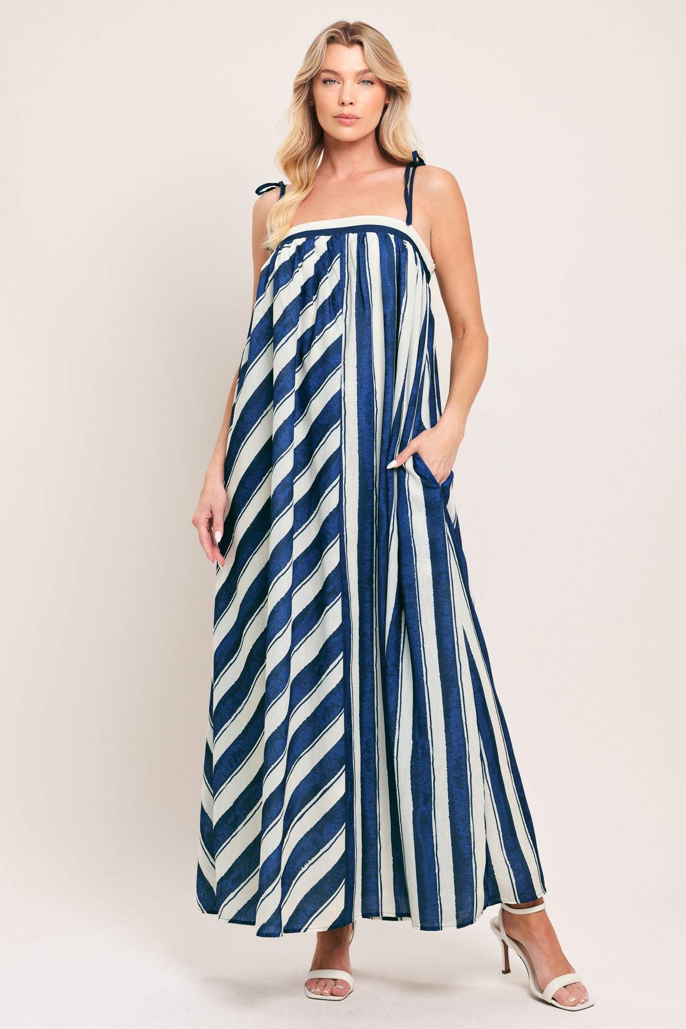 SEA RHYTHM WOVEN MAXI DRESS - Flying Tomato - Flyclothing LLC