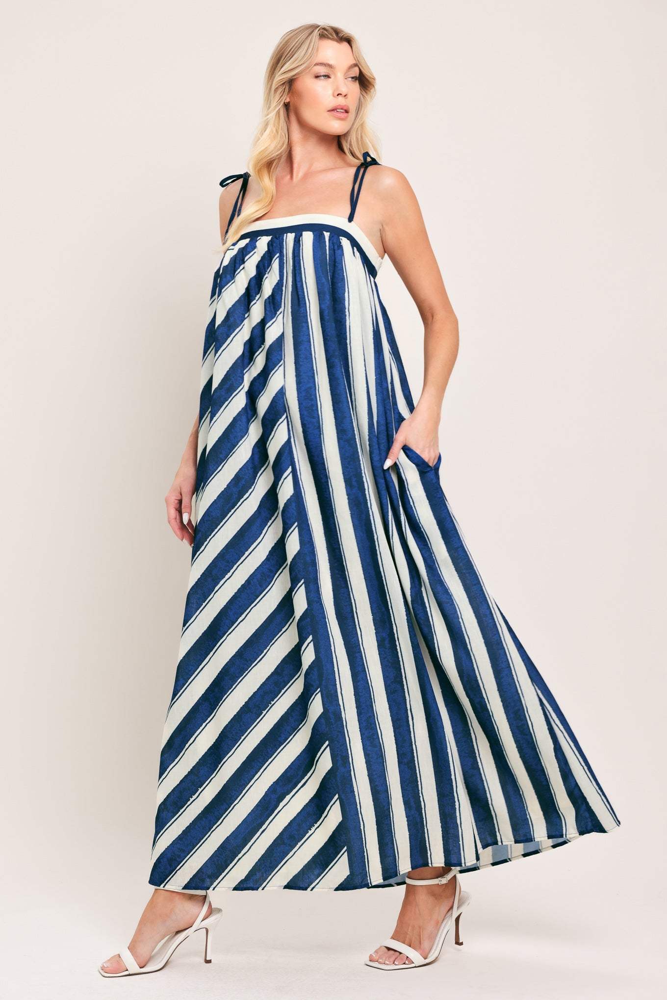 SEA RHYTHM WOVEN MAXI DRESS - Flying Tomato - Flyclothing LLC