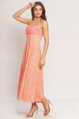 ISLAND SUNSET CHARM WOVEN MIDI DRESS - Flying Tomato - Flyclothing LLC