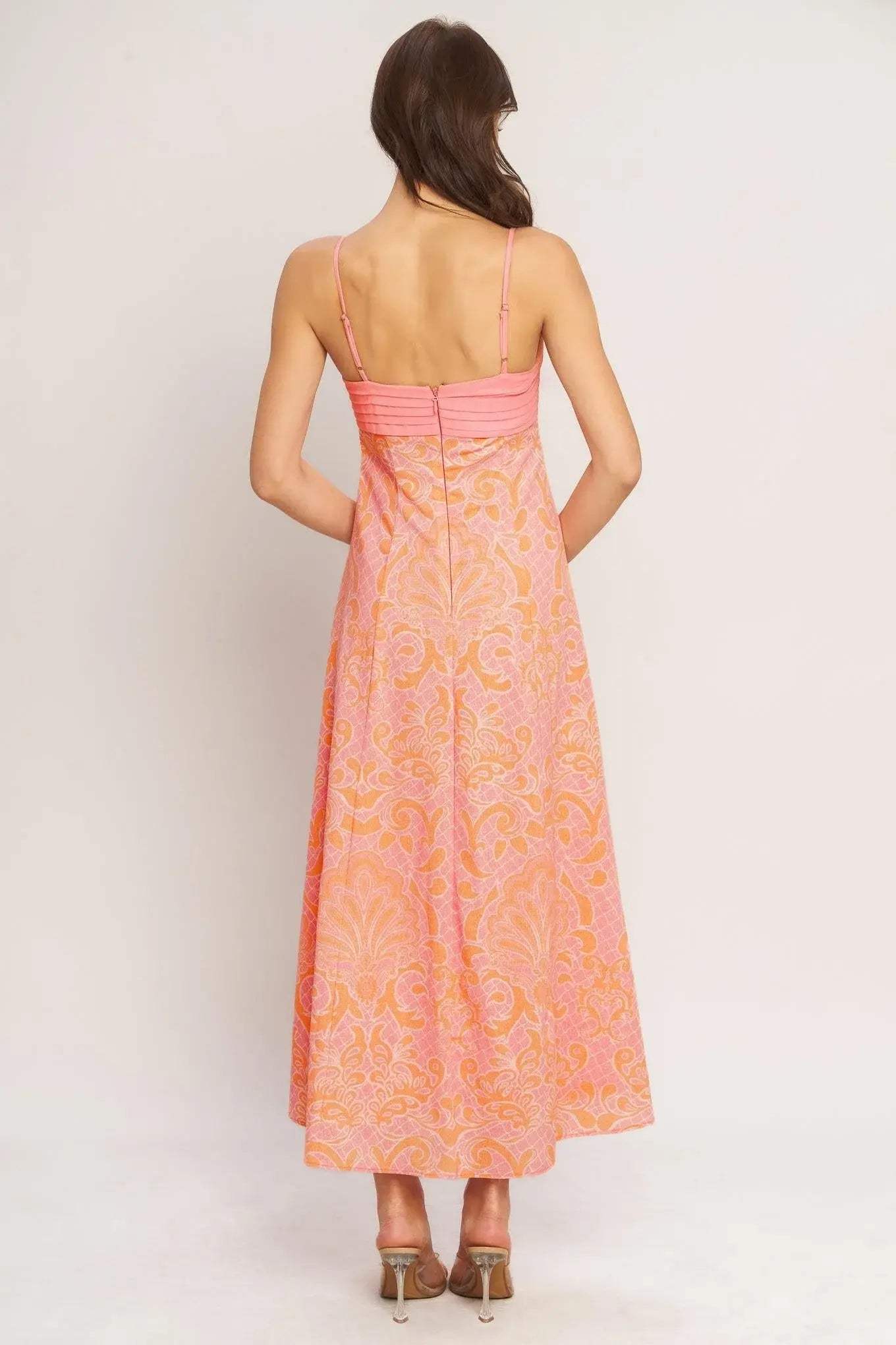 ISLAND SUNSET CHARM WOVEN MIDI DRESS - Flying Tomato - Flyclothing LLC