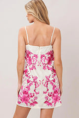 CHIC BLOSSOM WOVEN MINI DRESS - Flying Tomato - Flyclothing LLC
