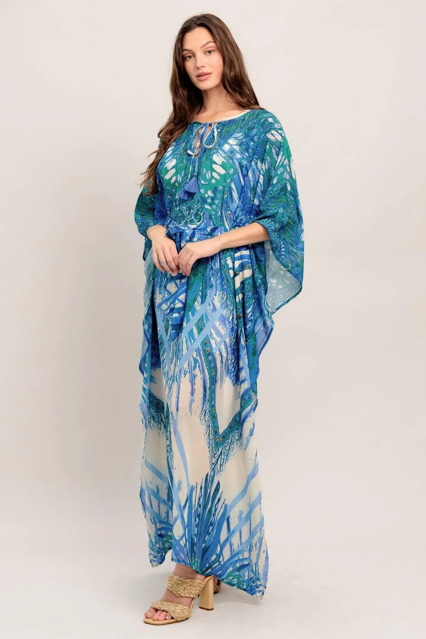 JUST LANDED IN PARADISE WOVEN KAFTAN MAXI DRESS - Flying Tomato - Flyclothing LLC