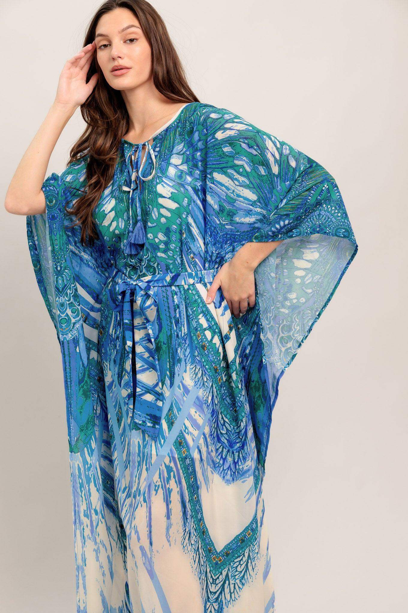 JUST LANDED IN PARADISE WOVEN KAFTAN MAXI DRESS - Flying Tomato - Flyclothing LLC