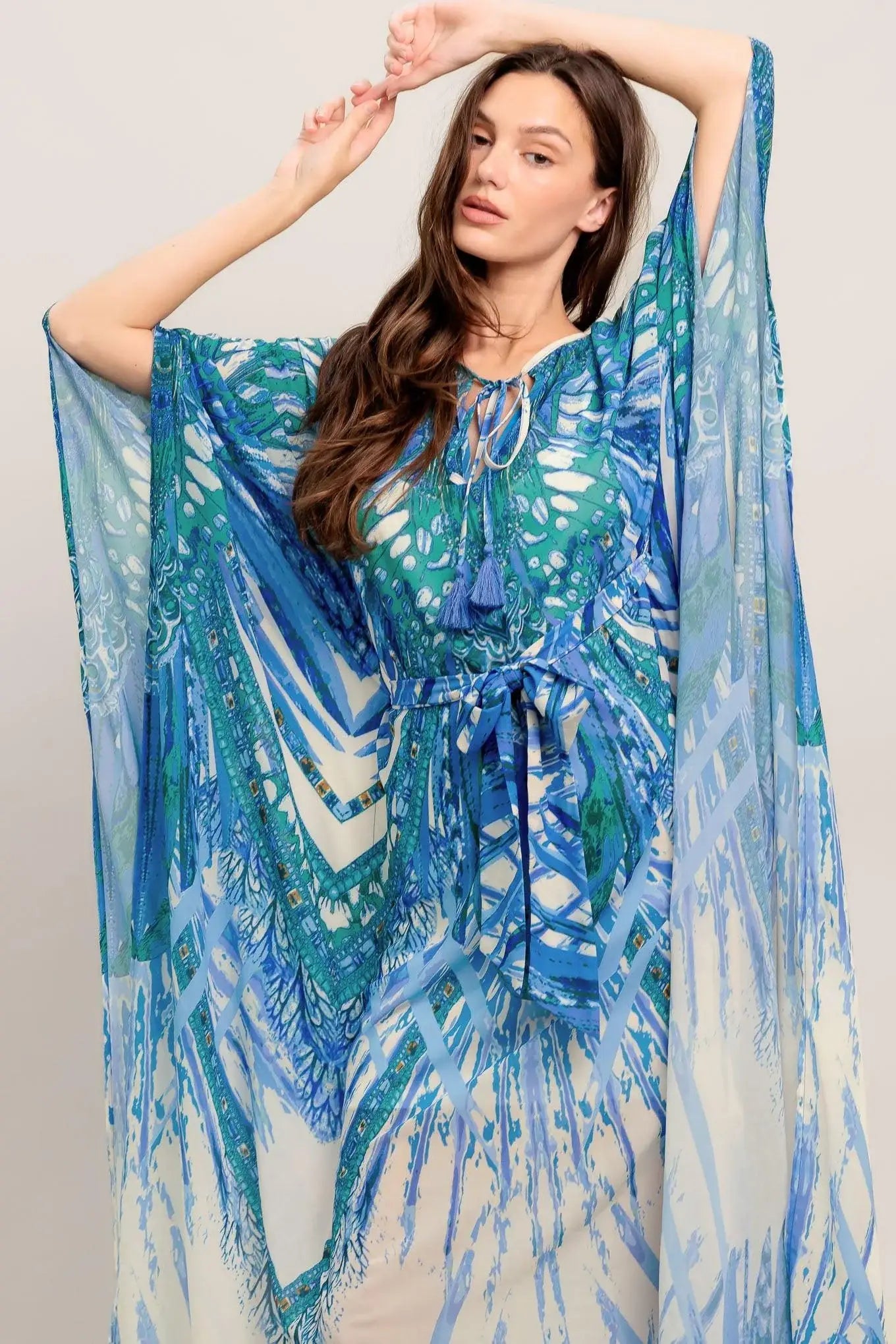 JUST LANDED IN PARADISE WOVEN KAFTAN MAXI DRESS - Flying Tomato - Flyclothing LLC
