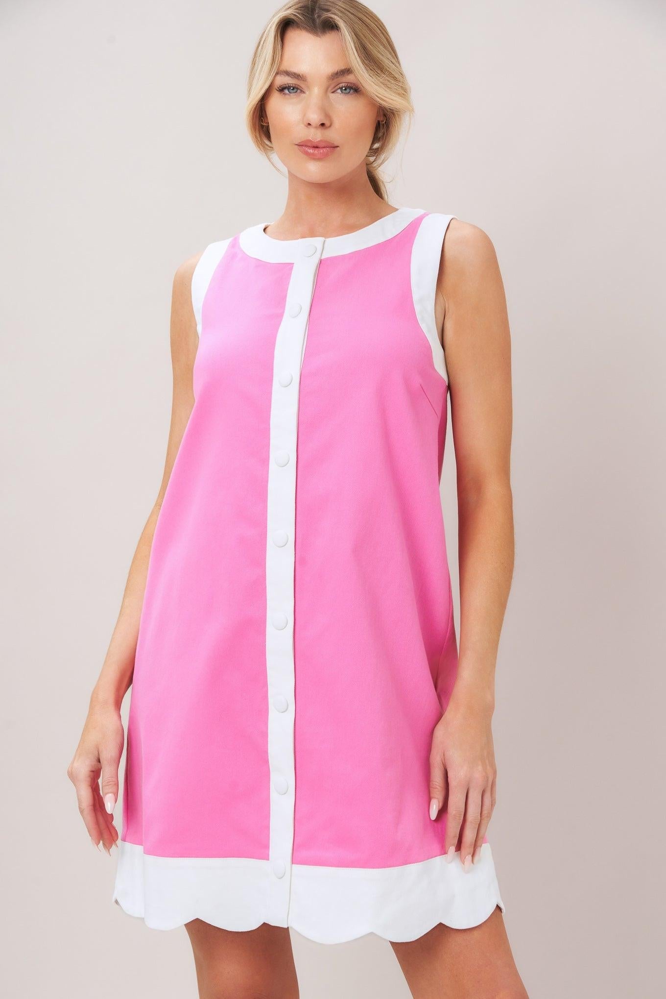 BARBIE SHIFT WOVEN MINI DRESS - Flying Tomato - Flyclothing LLC