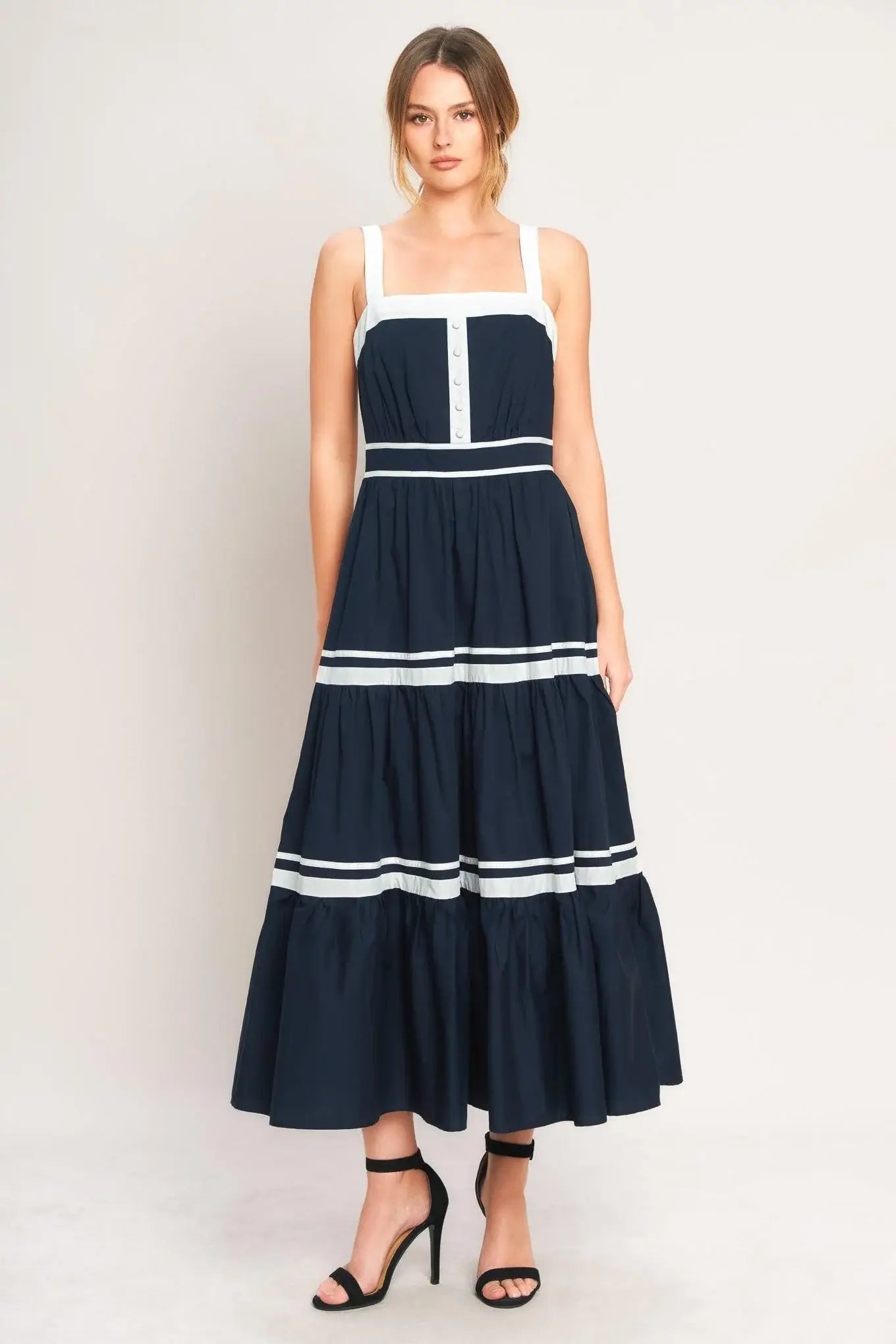 PETAL KISS WOVEN MIDI DRESS - Flying Tomato - Flyclothing LLC