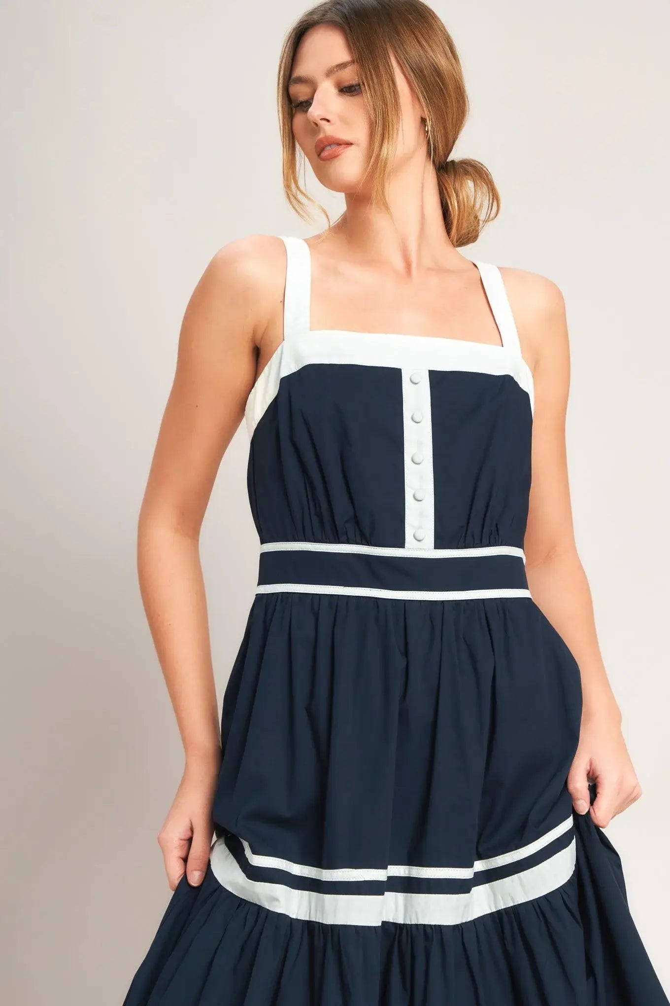 PETAL KISS WOVEN MIDI DRESS - Flying Tomato - Flyclothing LLC