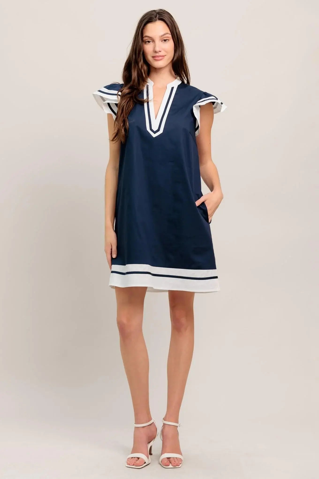 PORTSIDE POLISH WOVEN MINI DRESS - Flying Tomato - Flyclothing LLC