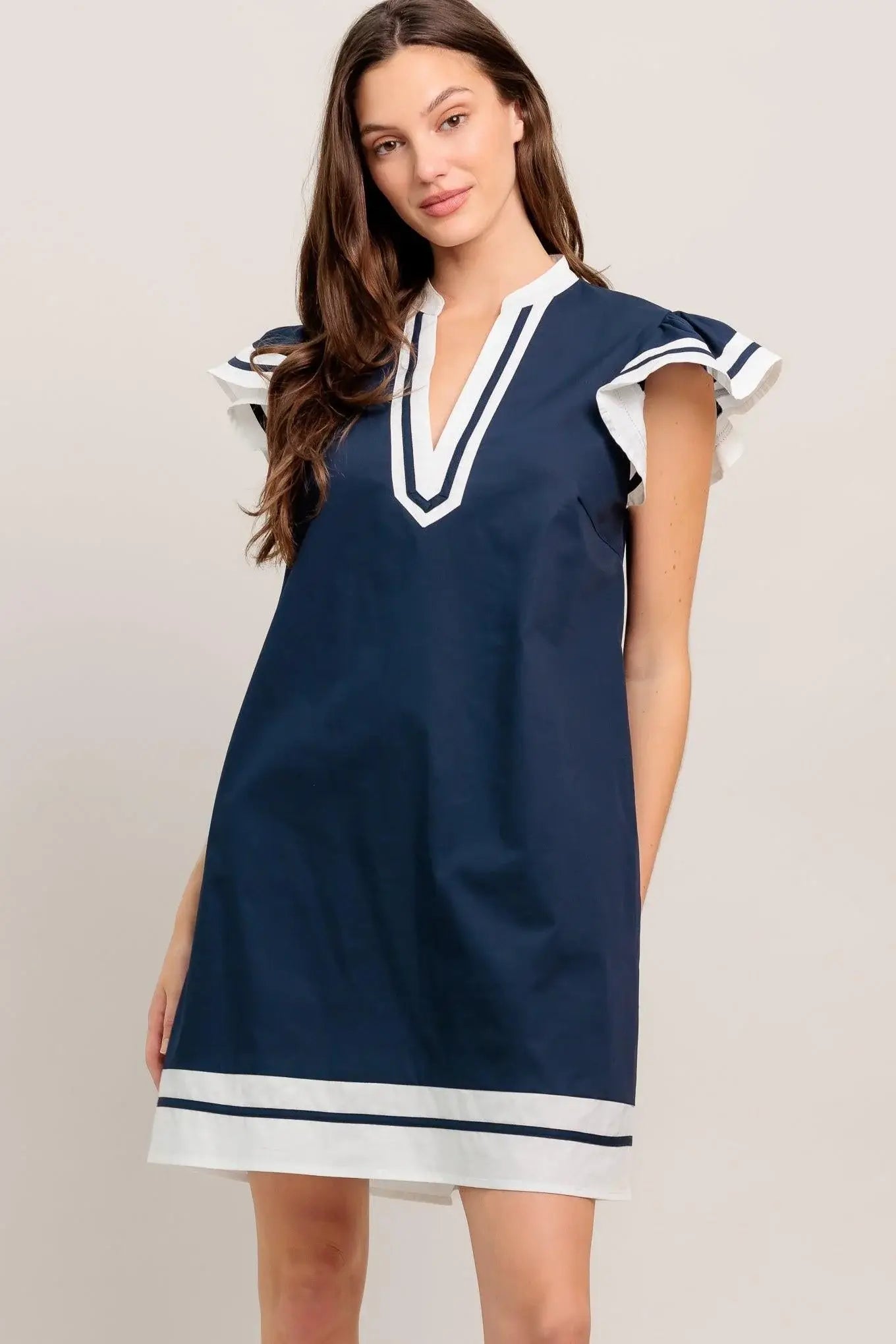 PORTSIDE POLISH WOVEN MINI DRESS - Flying Tomato - Flyclothing LLC