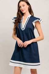 PORTSIDE POLISH WOVEN MINI DRESS - Flying Tomato - Flyclothing LLC