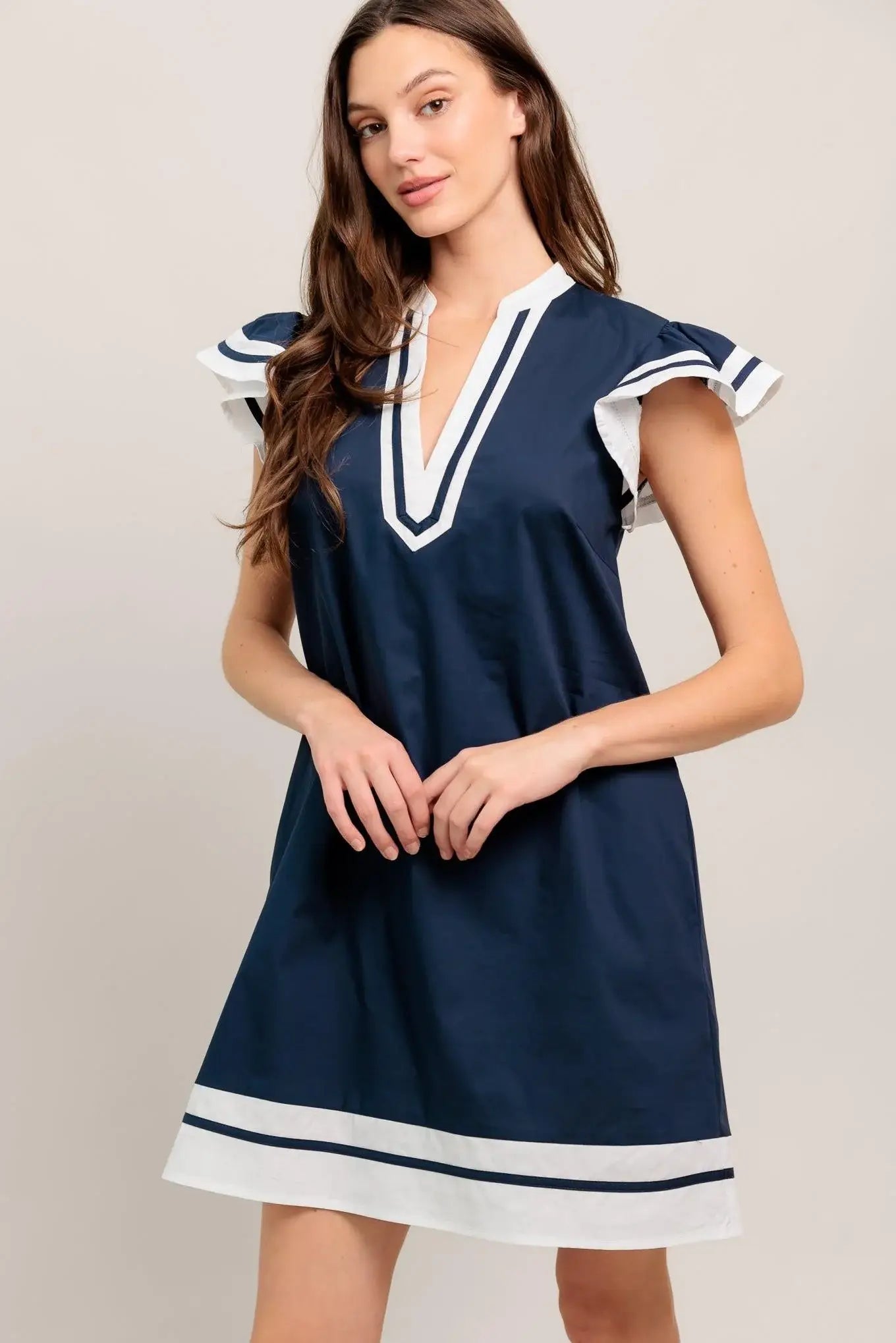 PORTSIDE POLISH WOVEN MINI DRESS - Flying Tomato - Flyclothing LLC