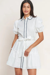 A LITTLE BIT LOVELY WOVEN MINI DRESS - Flying Tomato - Flyclothing LLC