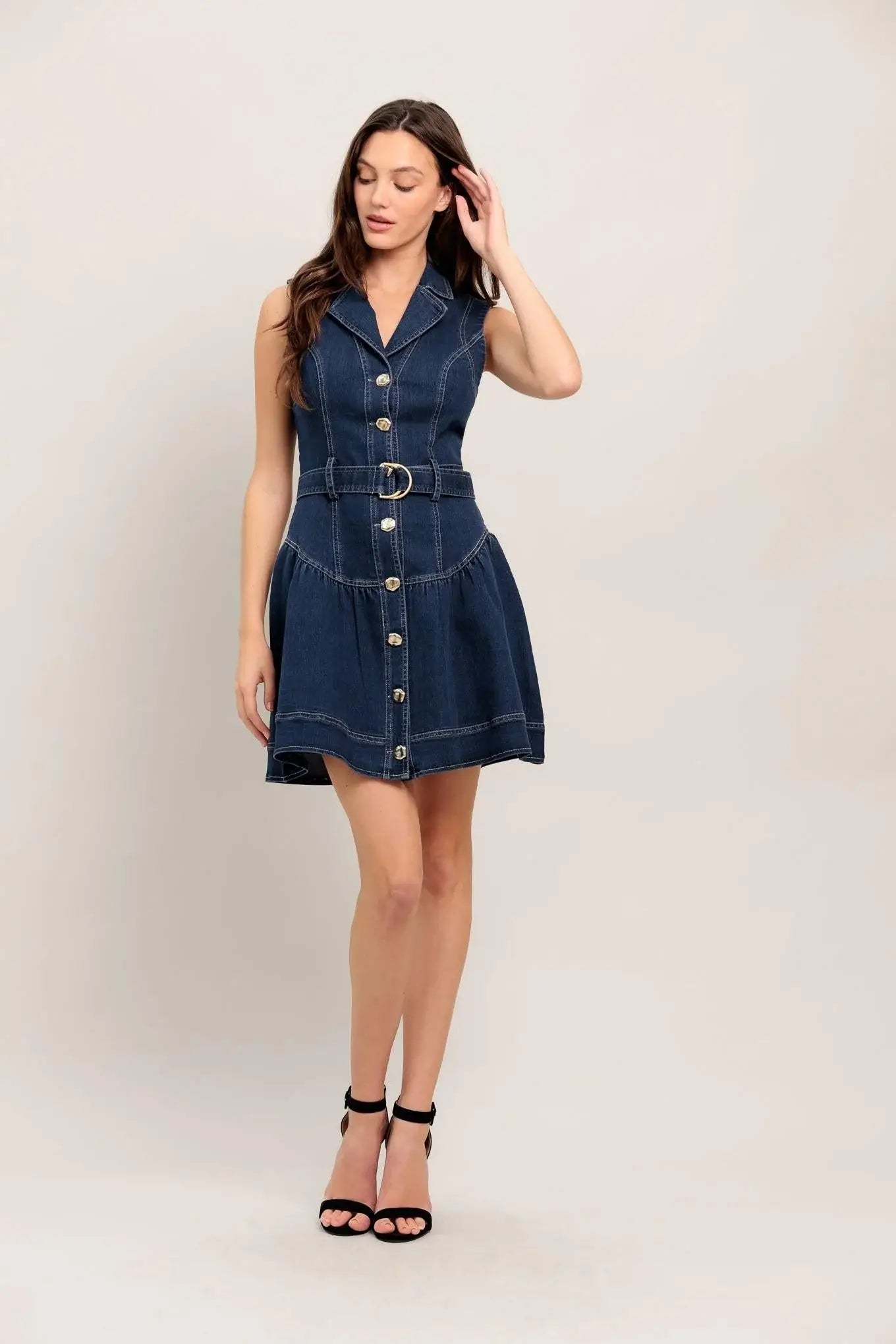 MADE TO FLATTER DENIM MINI DRESS - Flying Tomato - Flyclothing LLC