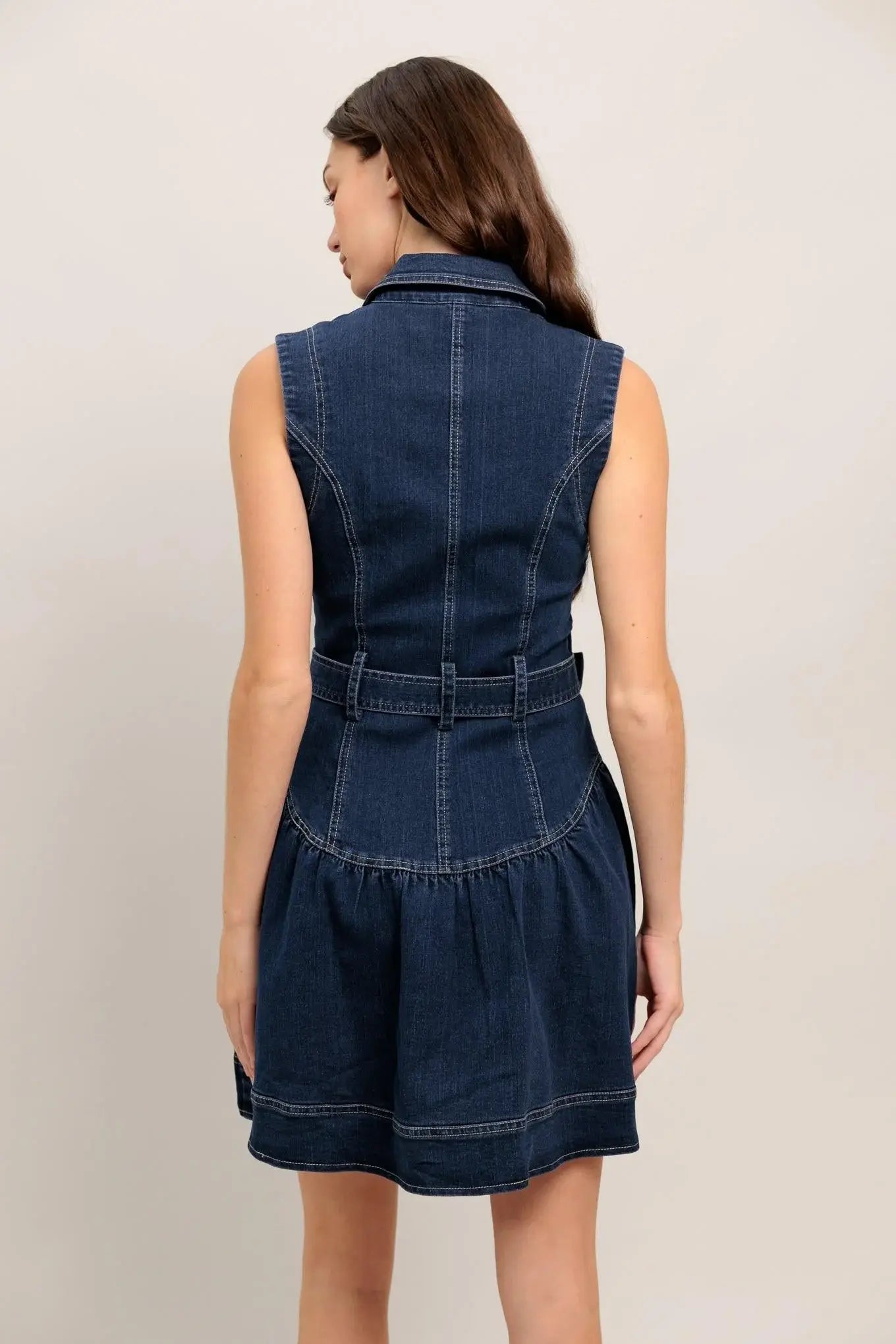 MADE TO FLATTER DENIM MINI DRESS - Flying Tomato - Flyclothing LLC