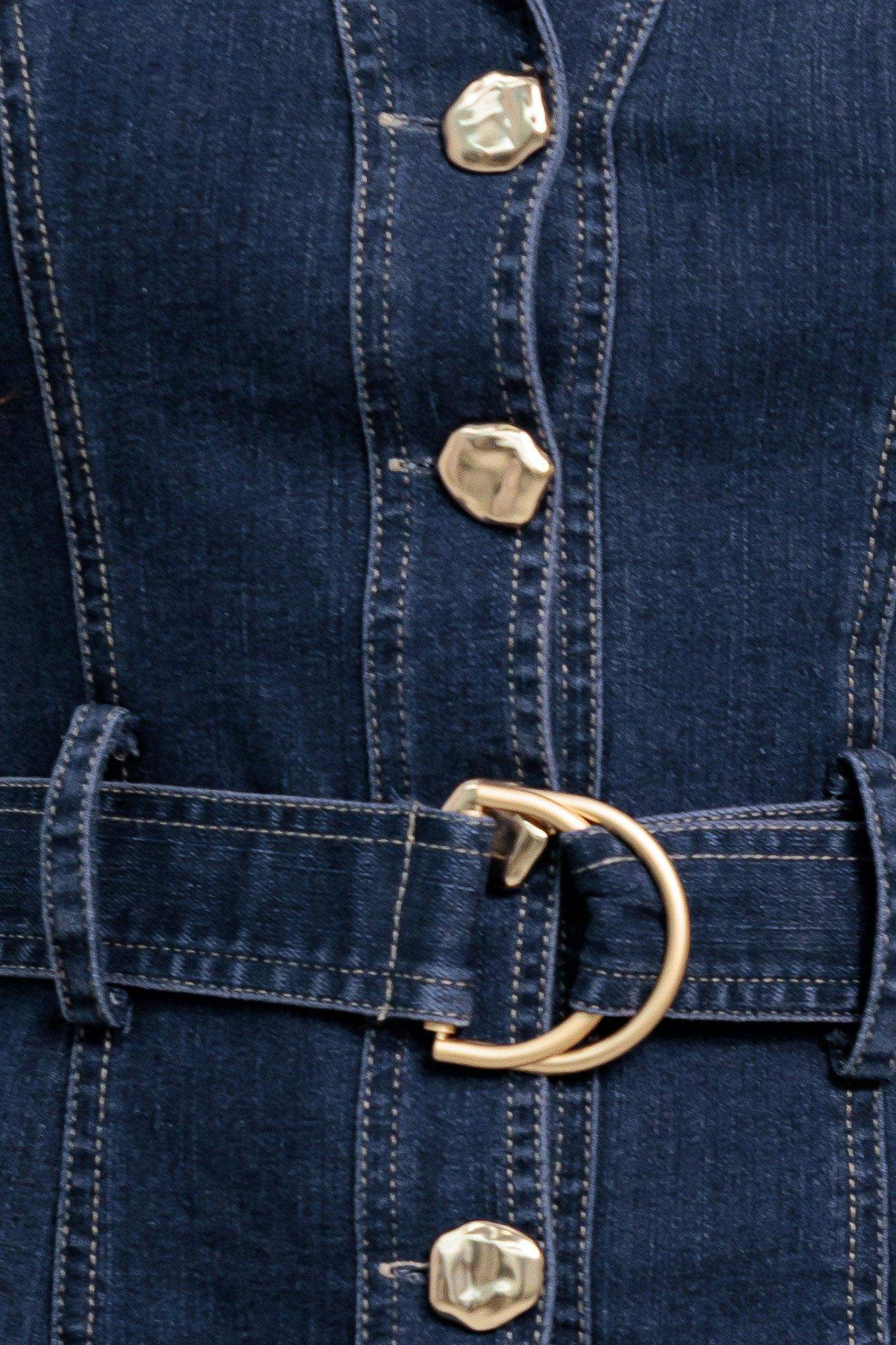 MADE TO FLATTER DENIM MINI DRESS - Flying Tomato - Flyclothing LLC