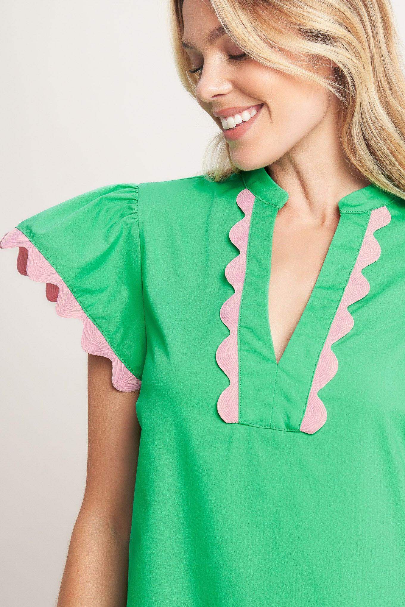 PRETTY IN GREEN WOVEN MINI DRESS - Flying Tomato - Flyclothing LLC