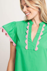 PRETTY IN GREEN WOVEN MINI DRESS - Flying Tomato - Flyclothing LLC