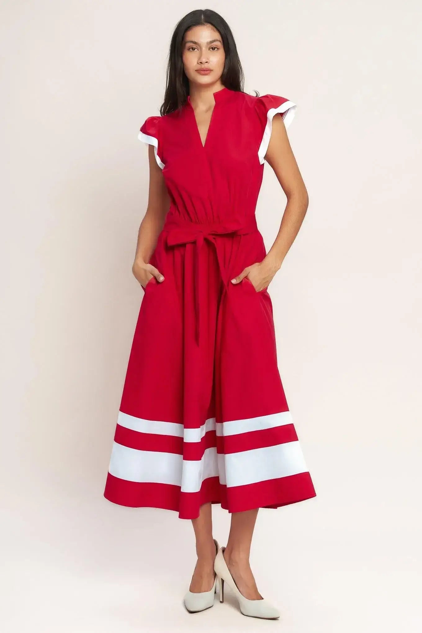 TRUE LOVE IN COLOR BLOCKED MIDI DRESS - Flying Tomato - Flyclothing LLC
