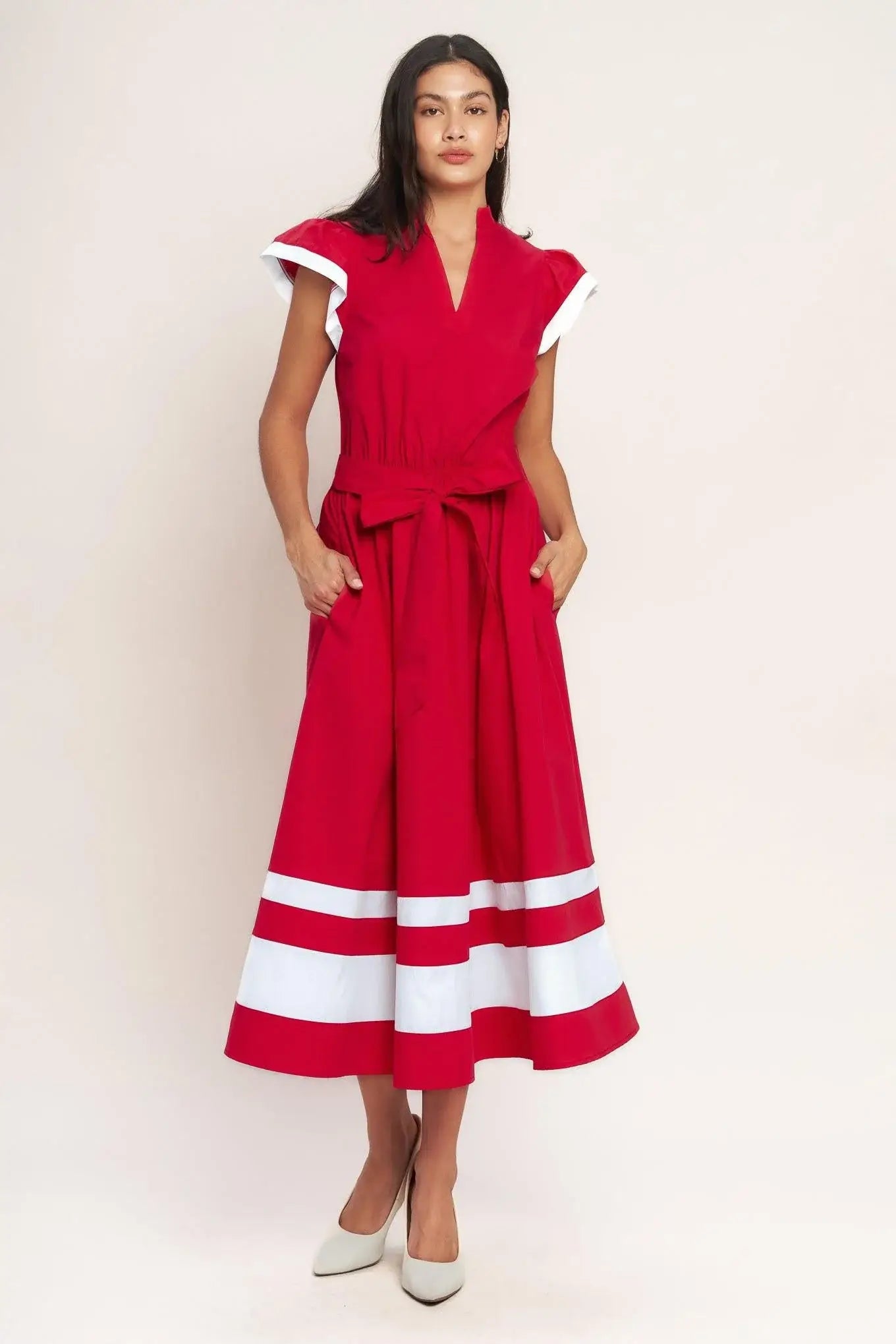TRUE LOVE IN COLOR BLOCKED MIDI DRESS - Flying Tomato - Flyclothing LLC
