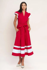 TRUE LOVE IN COLOR BLOCKED MIDI DRESS - Flying Tomato - Flyclothing LLC