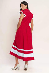 TRUE LOVE IN COLOR BLOCKED MIDI DRESS - Flying Tomato - Flyclothing LLC
