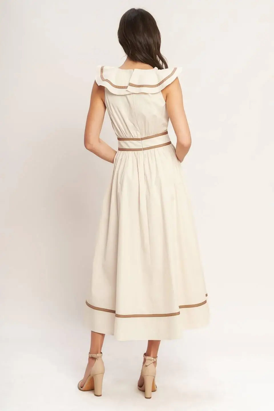 BREEZE CANVAS WOVEN MIDI DRESS - Flying Tomato - Flyclothing LLC