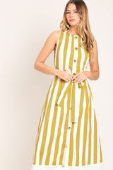 SUNSHINE STRIPE WOVEN MIDI DRESS