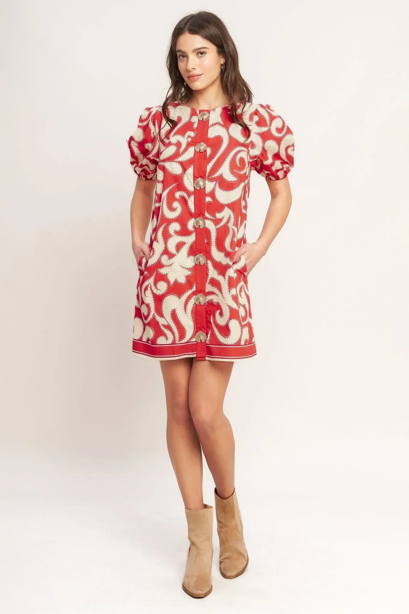 STRAIGHT & STRONG WOVEN MINI DRESS - Flying Tomato - Flyclothing LLC