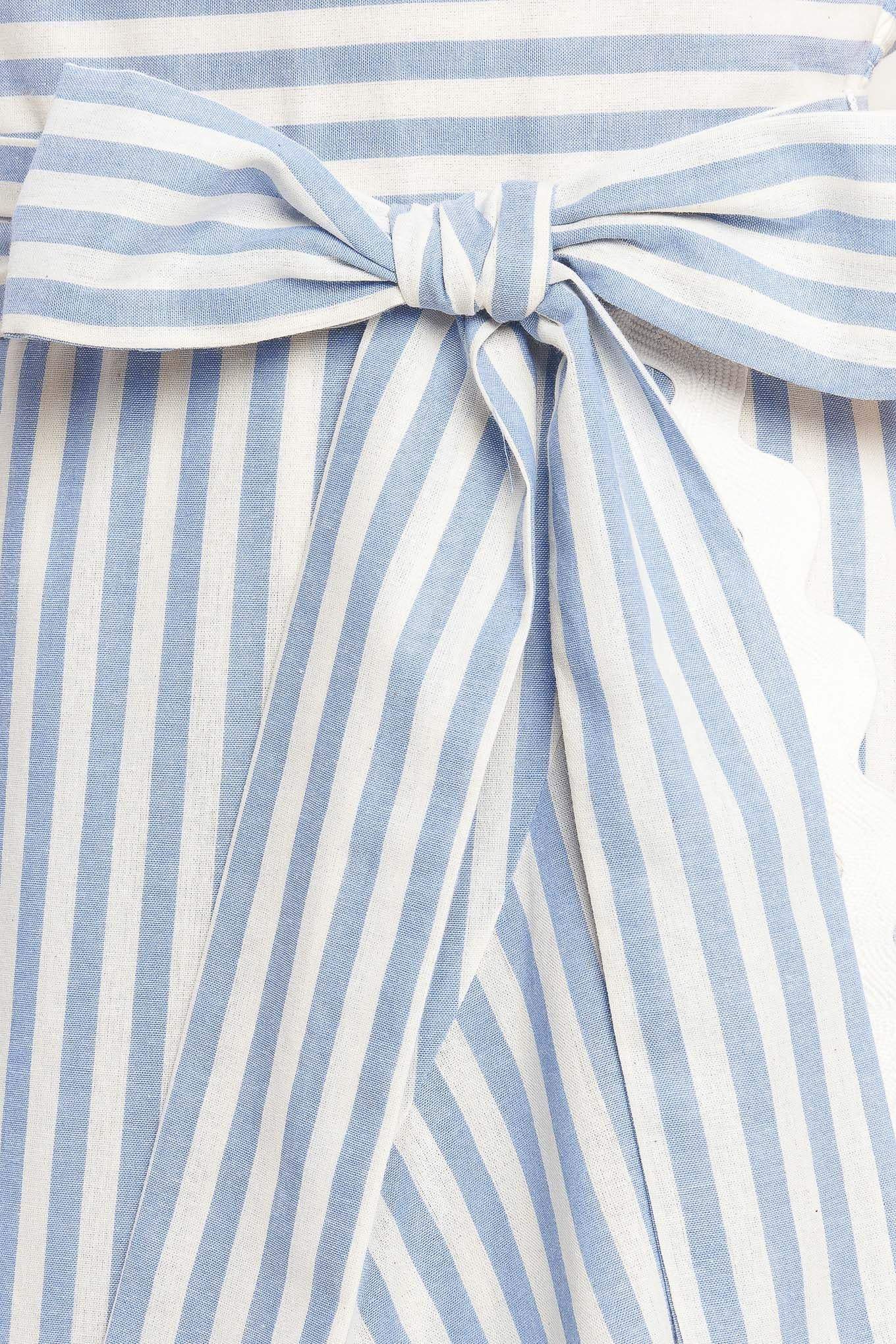 TIED TO YOU STRIPED WOVEN MIDI DRESS - Flying Tomato - Flyclothing LLC