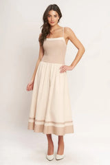 SPRING HARMONY COLOR BLOCKED MIDI DRESS - Flying Tomato - Flyclothing LLC