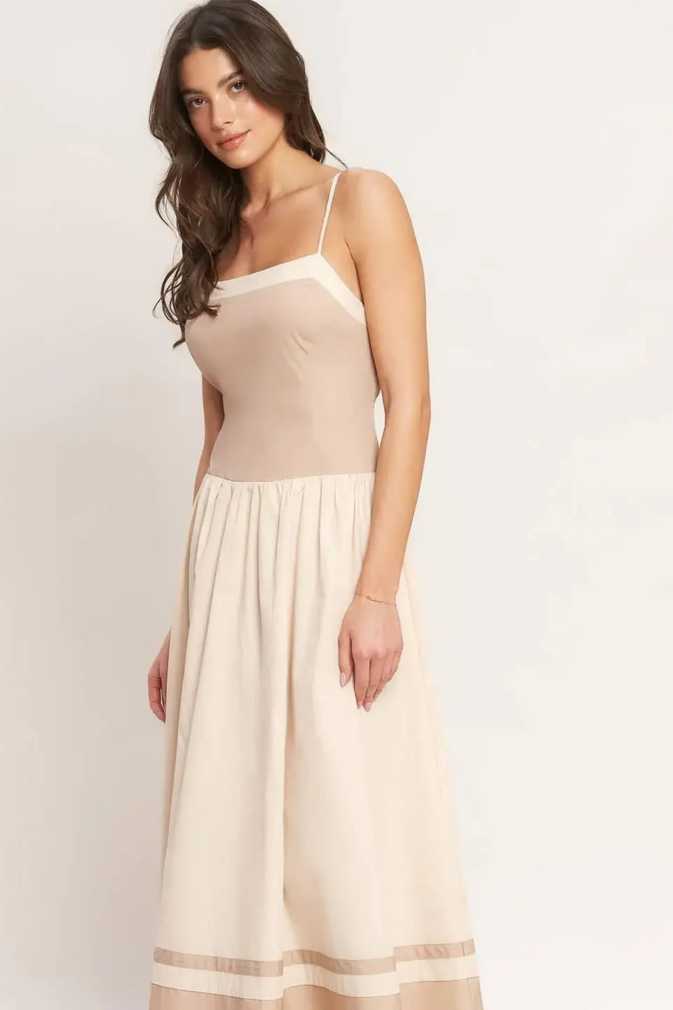 SPRING HARMONY COLOR BLOCKED MIDI DRESS - Flying Tomato - Flyclothing LLC