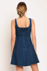 URBAN POLISH DENIM MINI DRESS - Flying Tomato - Flyclothing LLC