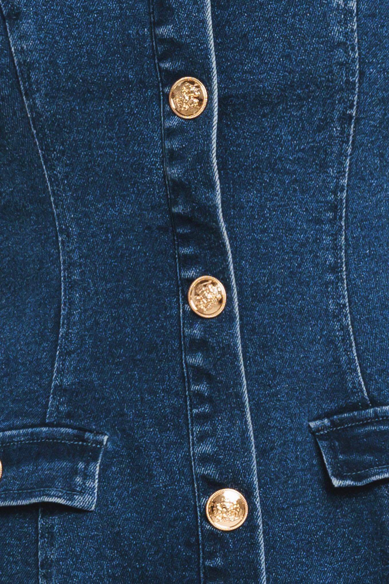 URBAN POLISH DENIM MINI DRESS - Flying Tomato - Flyclothing LLC