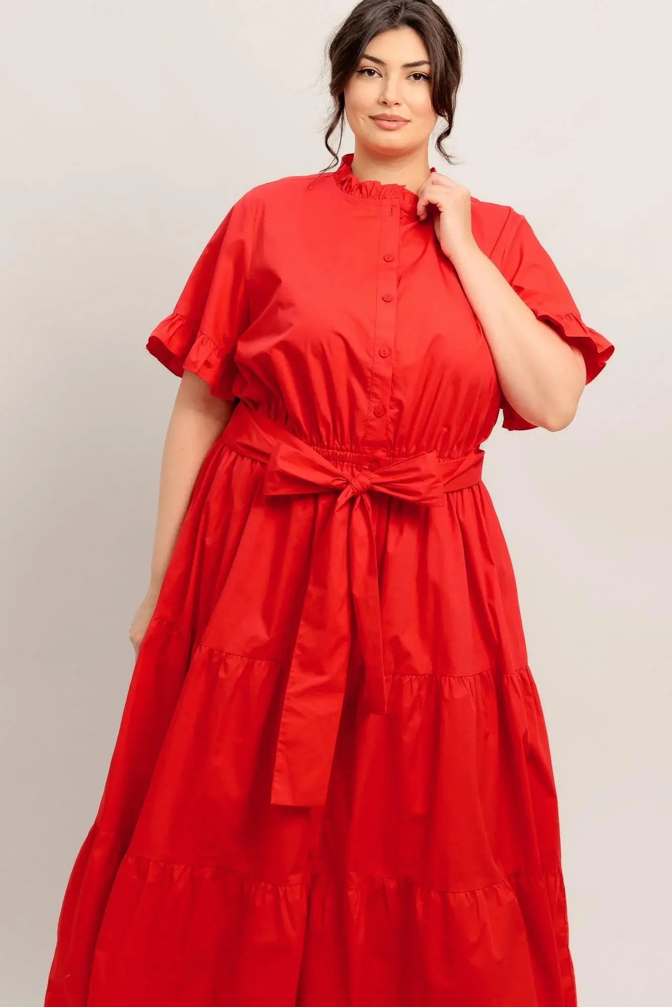 FEELS LIKE A COMPLIMENT WOVEN MIDI DRESS - Flying Tomato - Flyclothing LLC