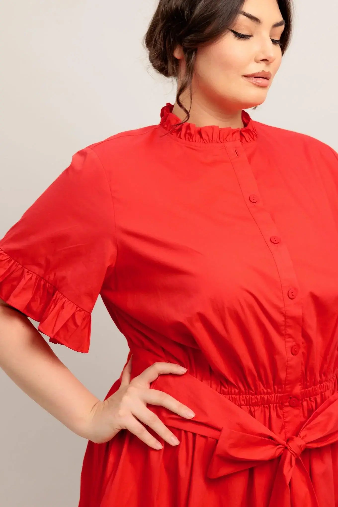 FEELS LIKE A COMPLIMENT WOVEN MIDI DRESS - Flying Tomato - Flyclothing LLC