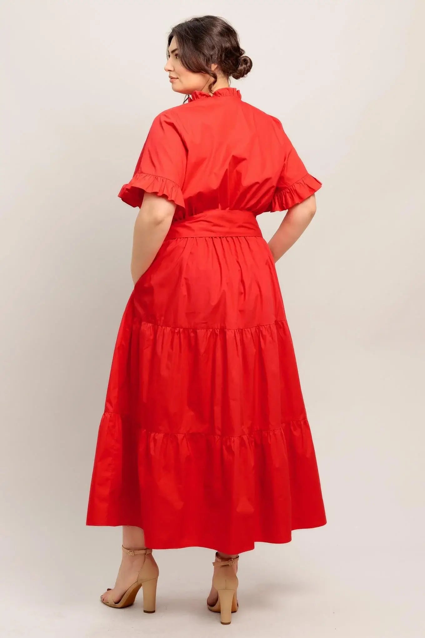 FEELS LIKE A COMPLIMENT WOVEN MIDI DRESS - Flying Tomato - Flyclothing LLC