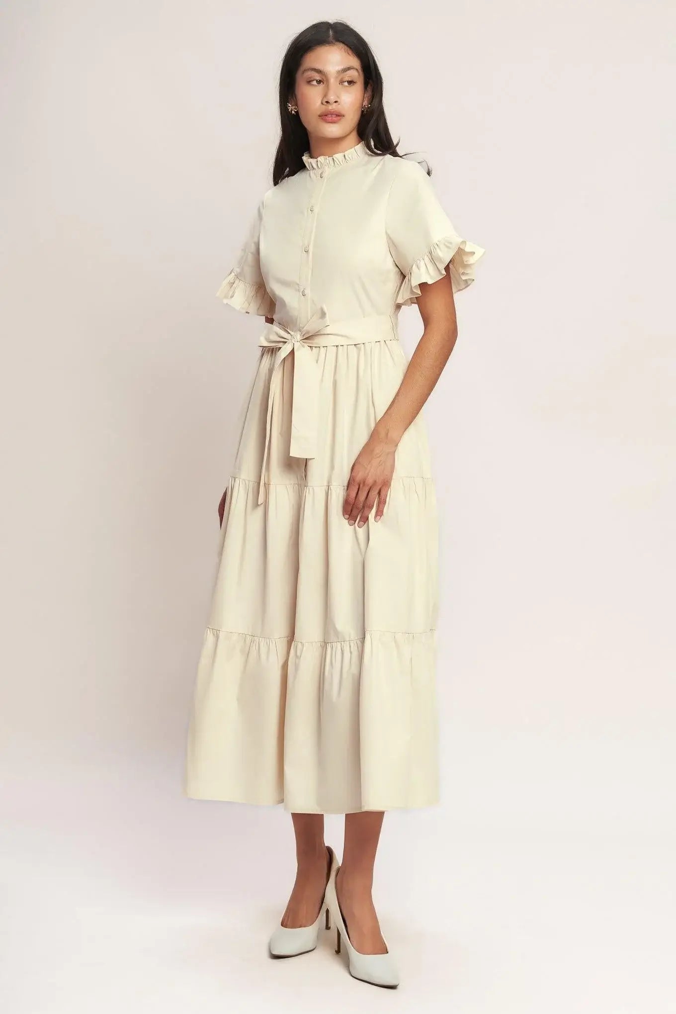 FEELS LIKE A COMPLIMENT WOVEN MIDI DRESS - Flying Tomato - Flyclothing LLC