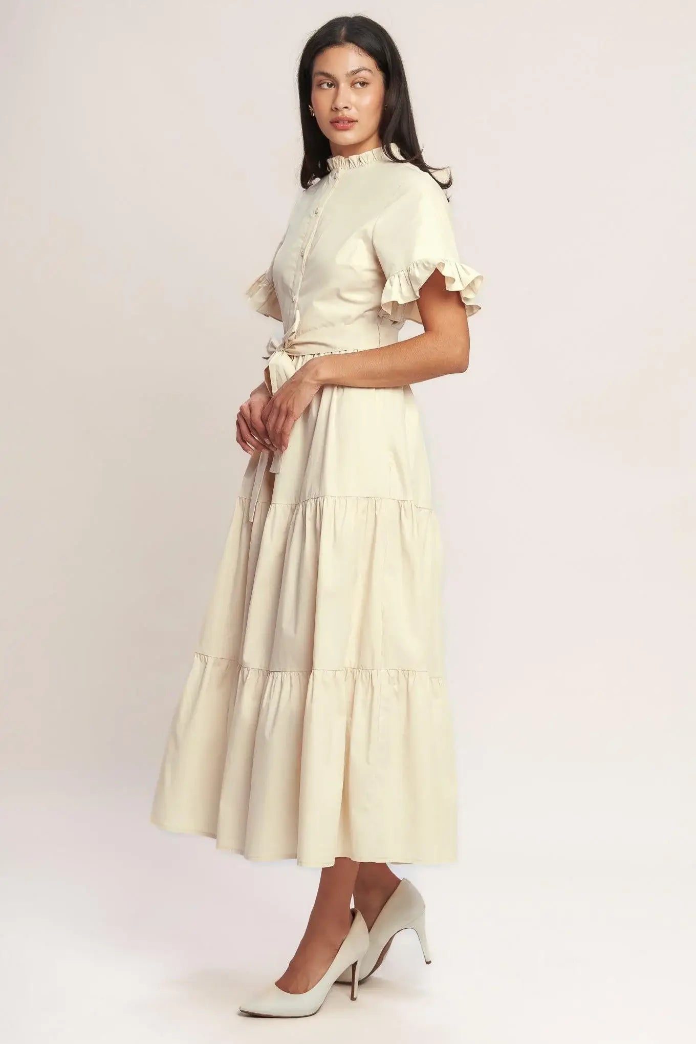 FEELS LIKE A COMPLIMENT WOVEN MIDI DRESS - Flying Tomato - Flyclothing LLC
