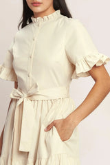 FEELS LIKE A COMPLIMENT WOVEN MIDI DRESS - Flying Tomato - Flyclothing LLC