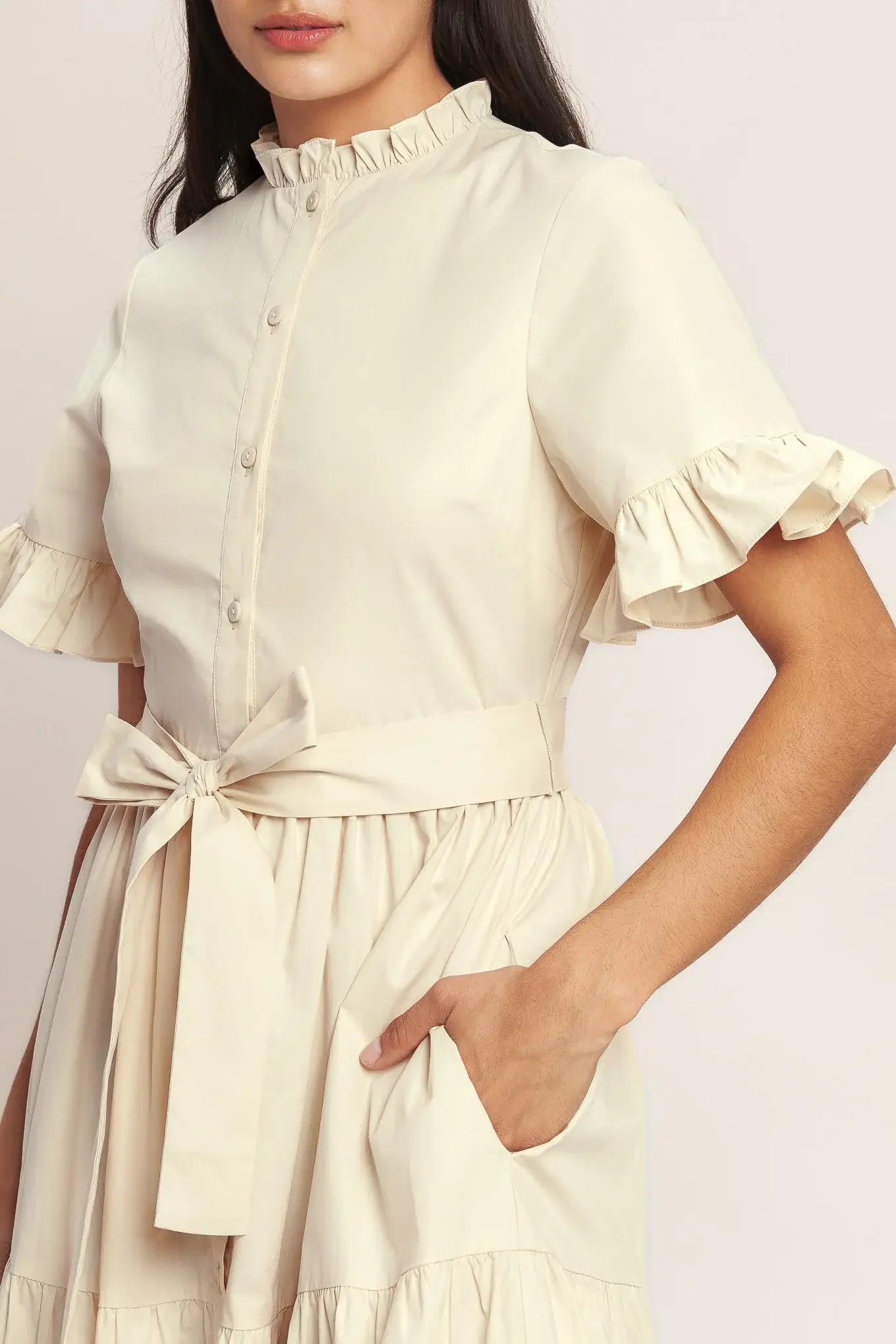 FEELS LIKE A COMPLIMENT WOVEN MIDI DRESS - Flying Tomato - Flyclothing LLC