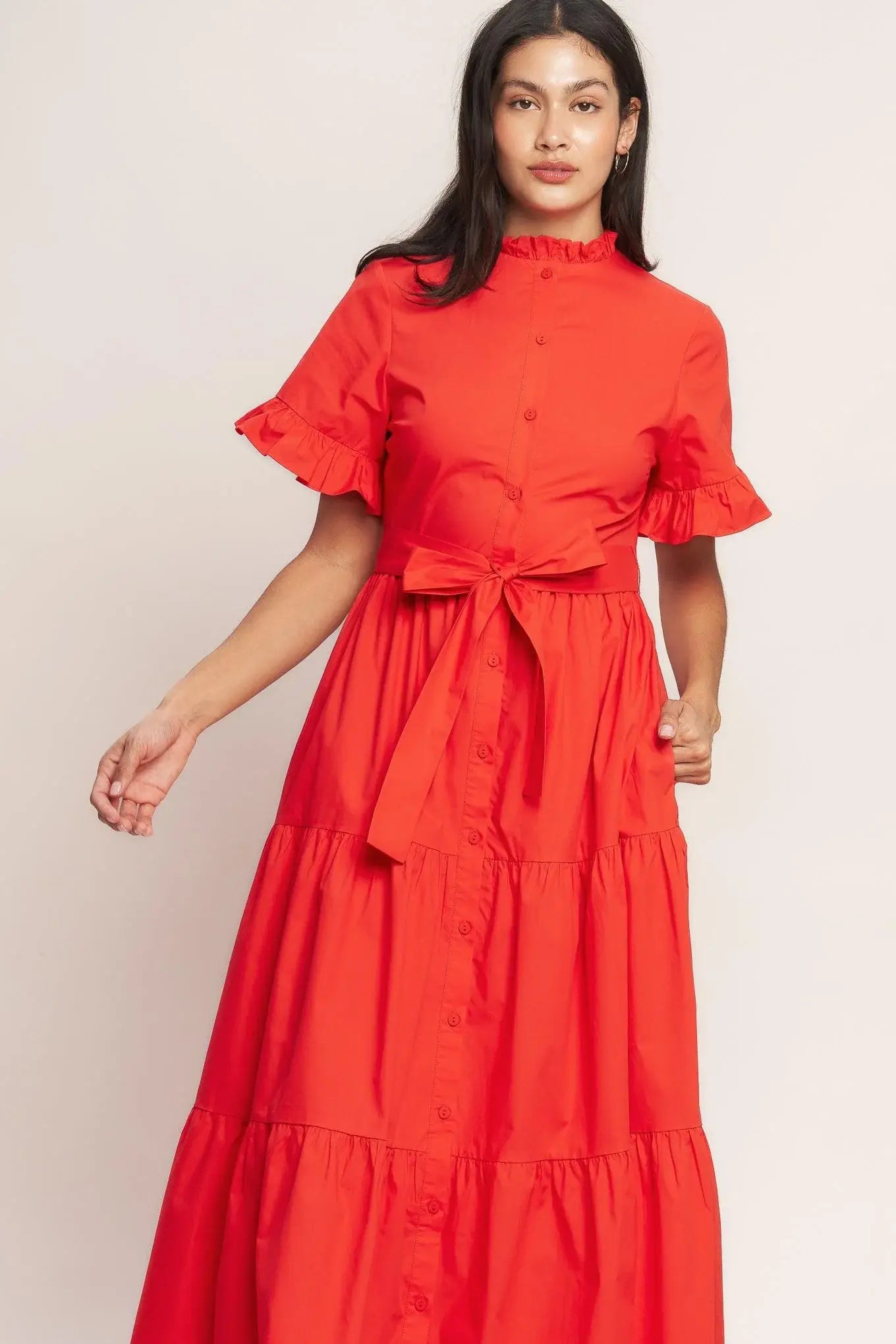FEELS LIKE A COMPLIMENT WOVEN MIDI DRESS - Flying Tomato - Flyclothing LLC