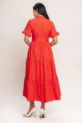 FEELS LIKE A COMPLIMENT WOVEN MIDI DRESS - Flying Tomato - Flyclothing LLC