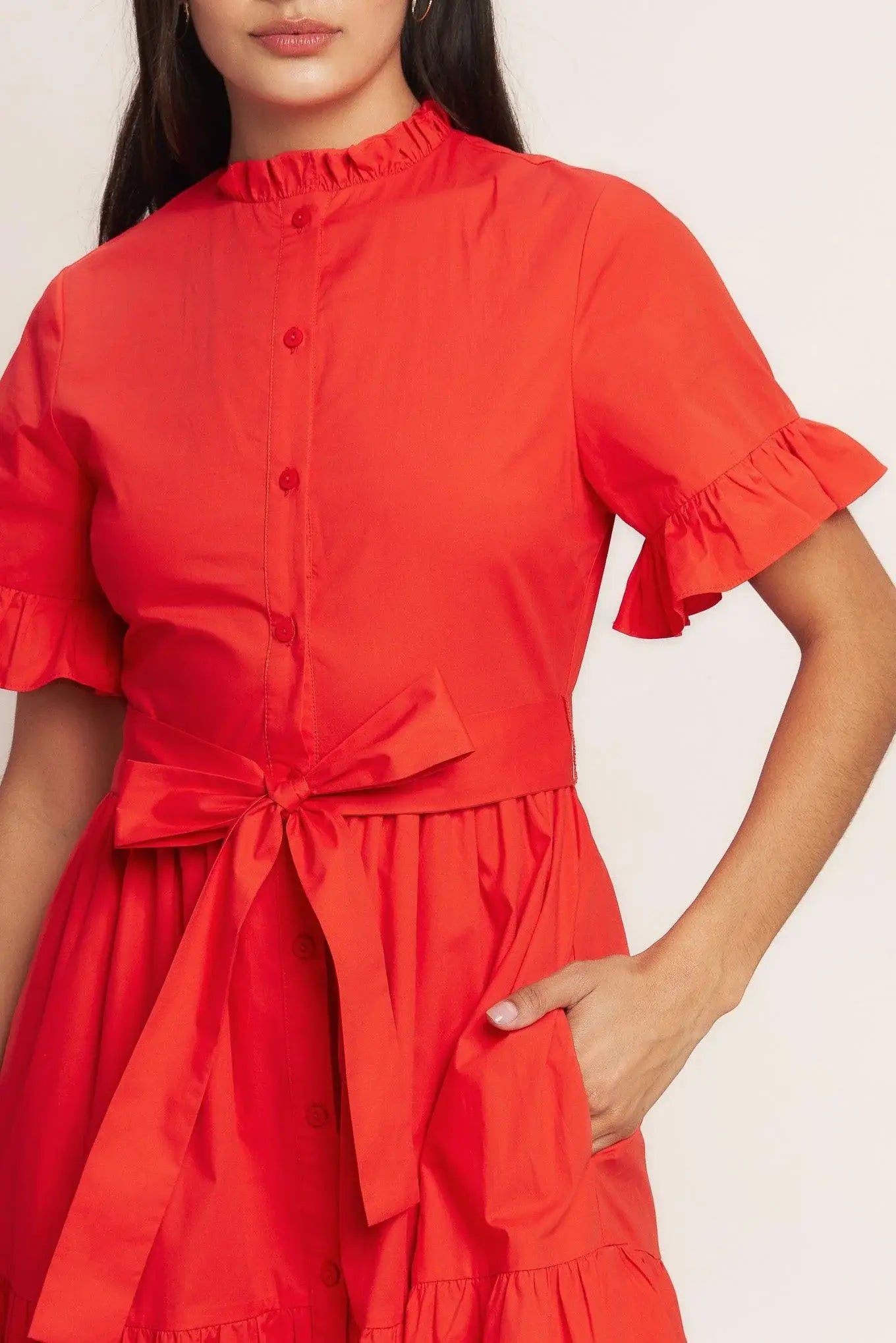 FEELS LIKE A COMPLIMENT WOVEN MIDI DRESS - Flying Tomato - Flyclothing LLC