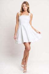 FIRST DATE FEELS WOVEN TWILL MINI DRESS - Flying Tomato - Flyclothing LLC