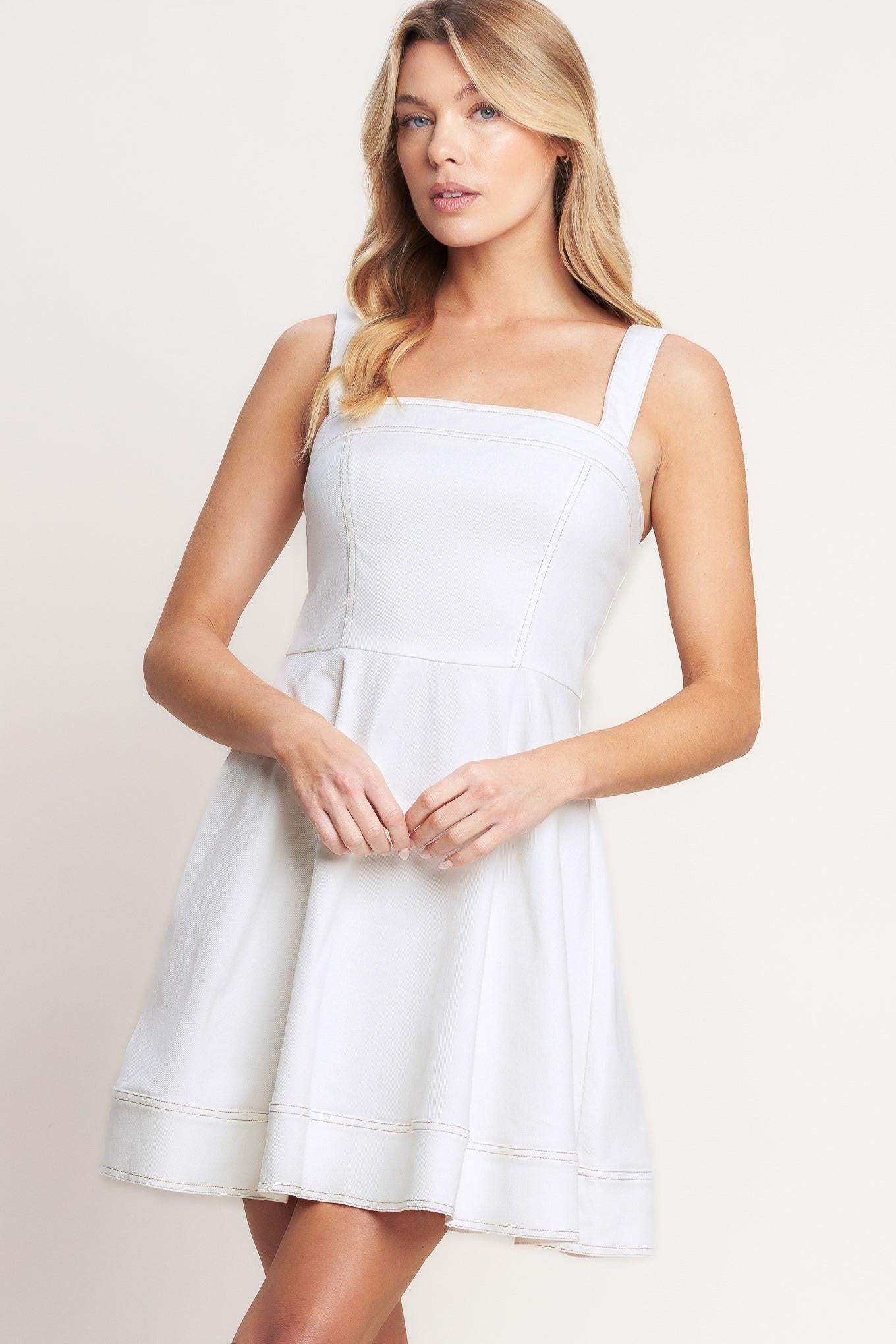 FIRST DATE FEELS WOVEN TWILL MINI DRESS - Flying Tomato - Flyclothing LLC