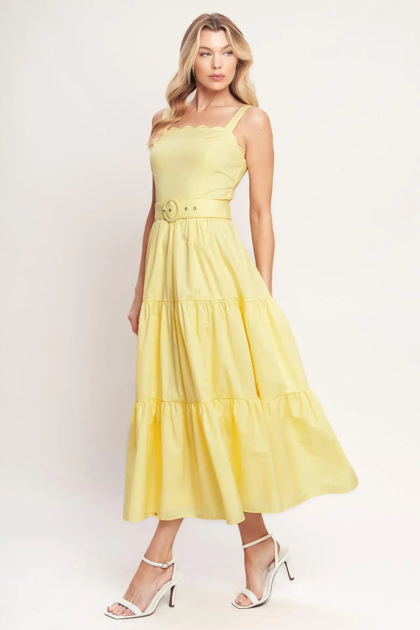 SUNSHINE SERENADE WOVEN MIDI DRESS - Flying Tomato - Flyclothing LLC
