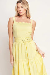 SUNSHINE SERENADE WOVEN MIDI DRESS - Flying Tomato - Flyclothing LLC